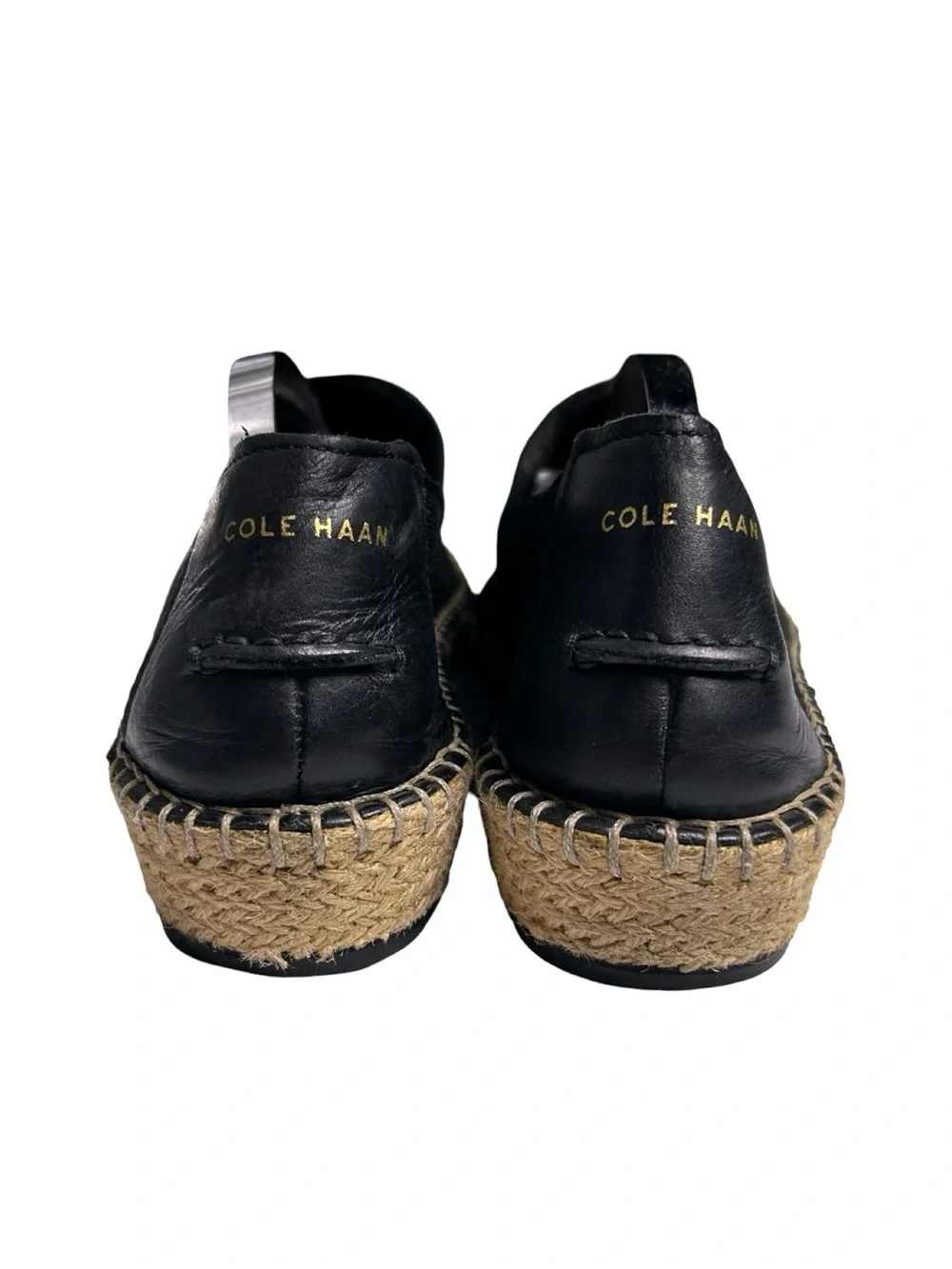 Cole Haan Cloudfeel Stitchlite Black Knit Espadrille Slip-On Flats. Sz 8.5